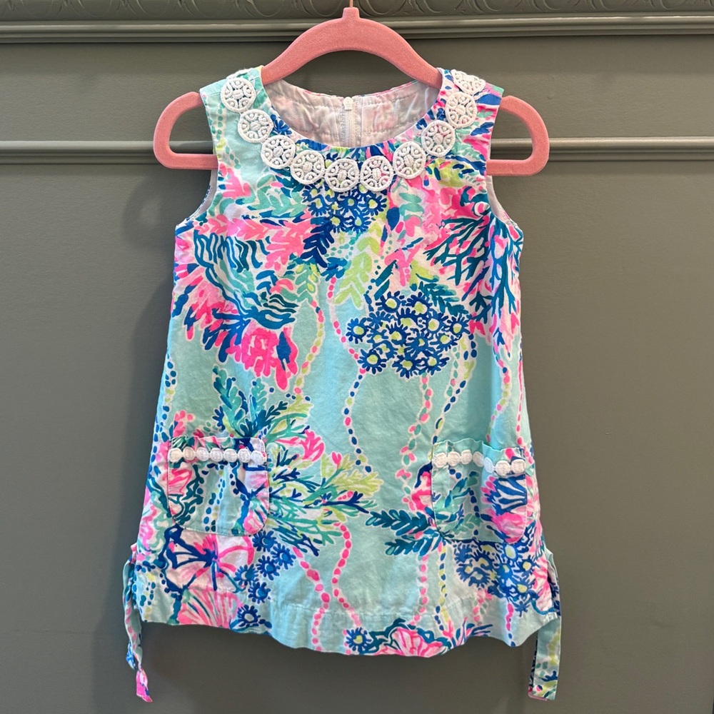 Lilly Pulitzer Aqua Floral Sleeveless Tunic 2T